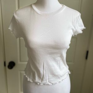 White Ruffle Top